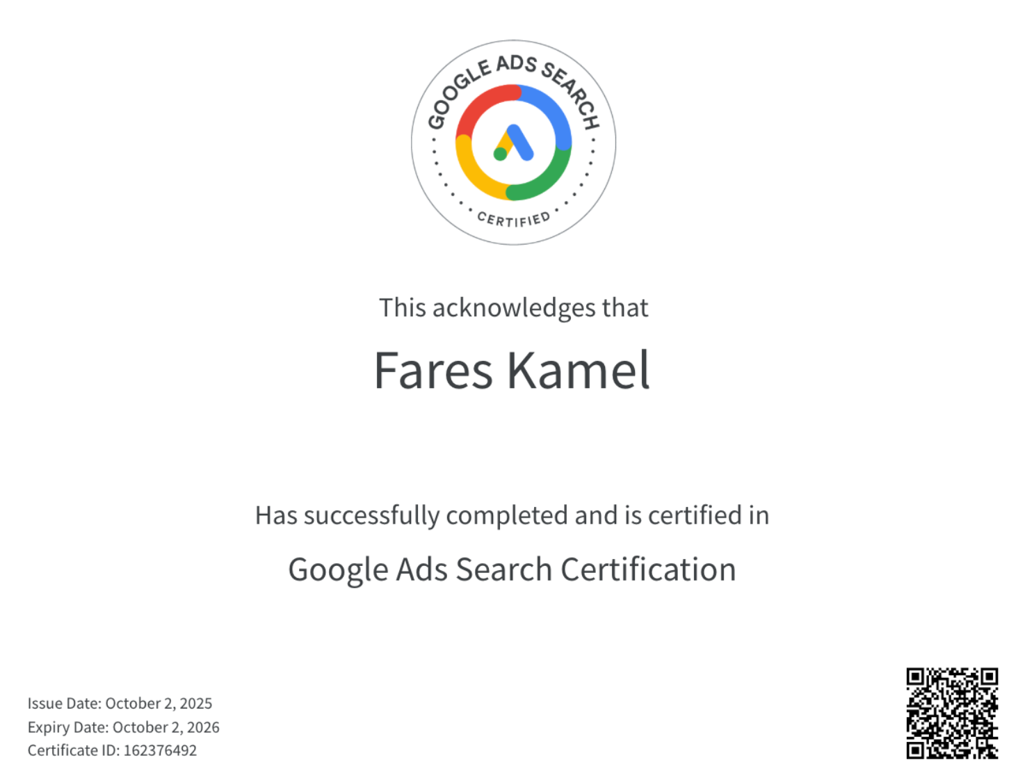 Google Ads Search Certification